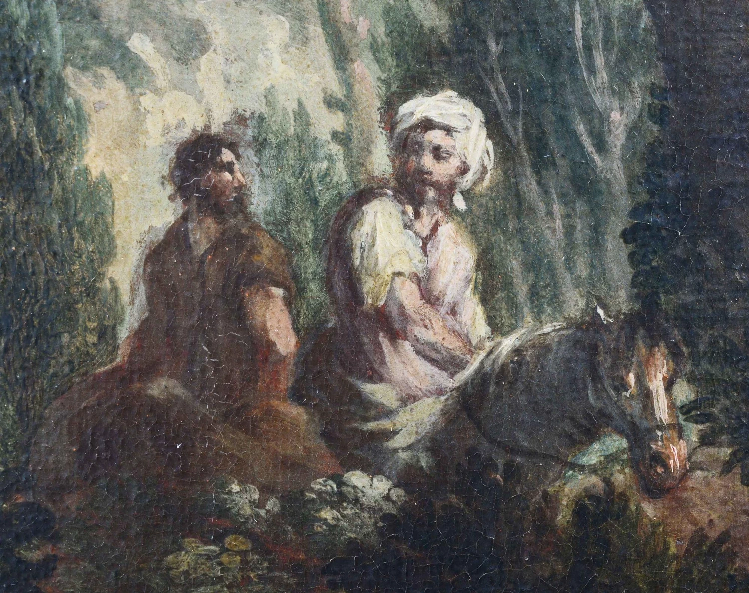 Paesaggio laziale con pastori - dettaglio